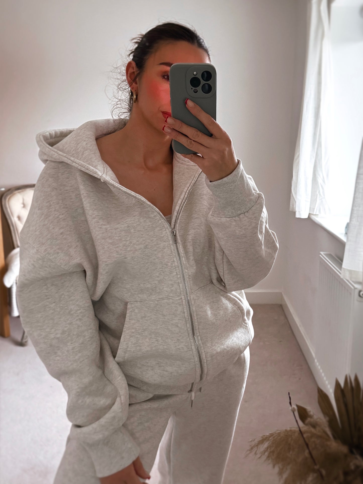 Marl Grey Hoodie with zipper