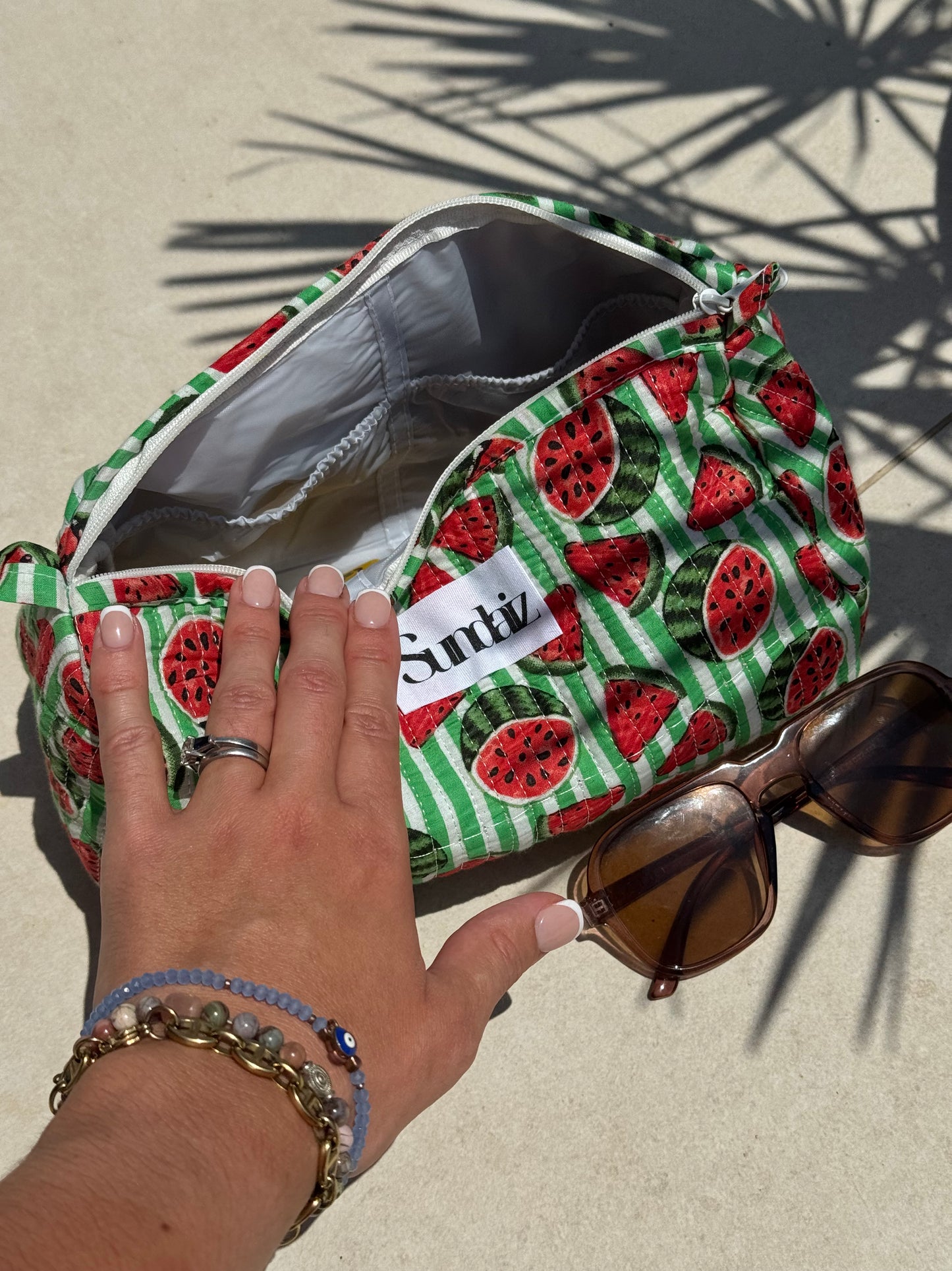 Watermelon Quilted cotton cosmetic bags