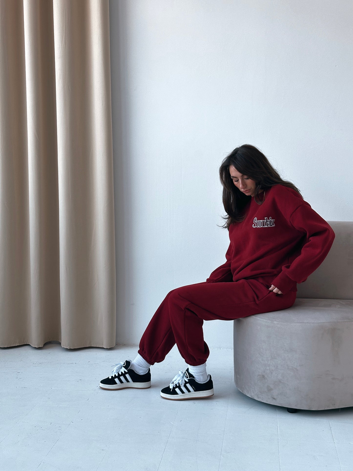Fleece Joggers in Ruby 40% OFF WAS £32