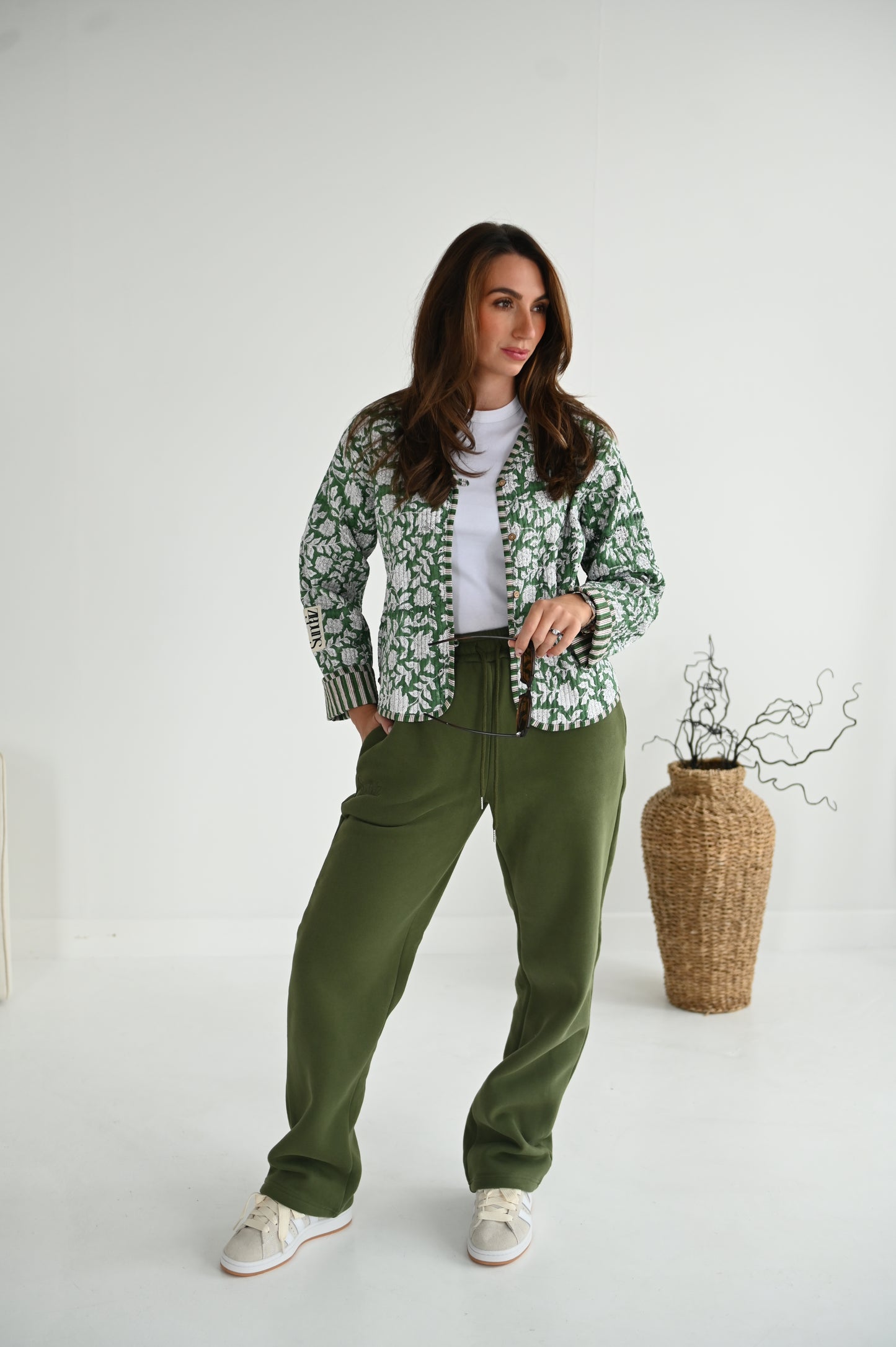 Sage quilted cotton jacket