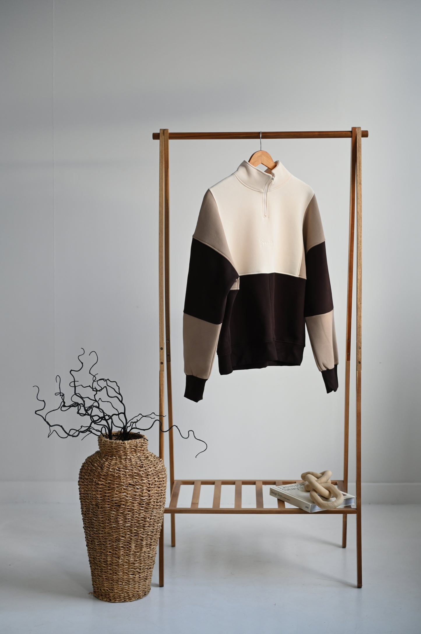 Chocolate three way Quarter zip. SALE 25% OFF