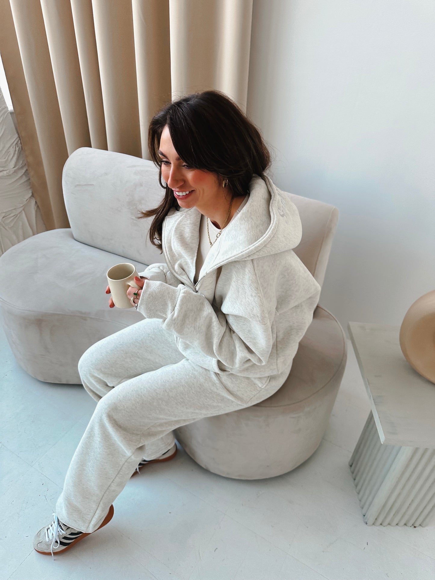 Marl Grey Hoodie with zipper