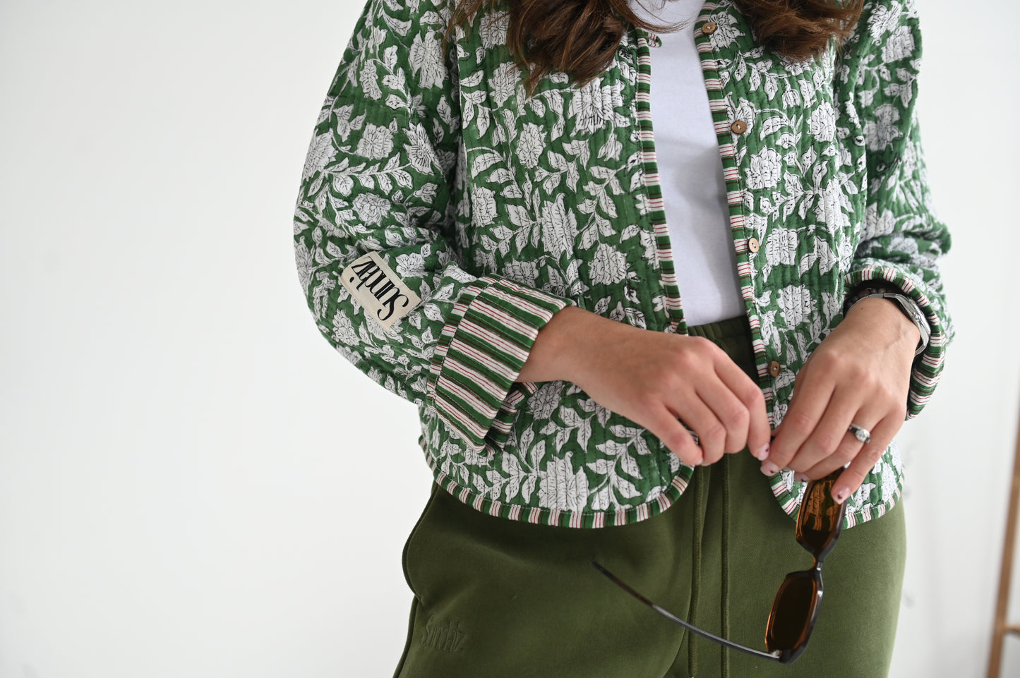 Sage quilted cotton jacket