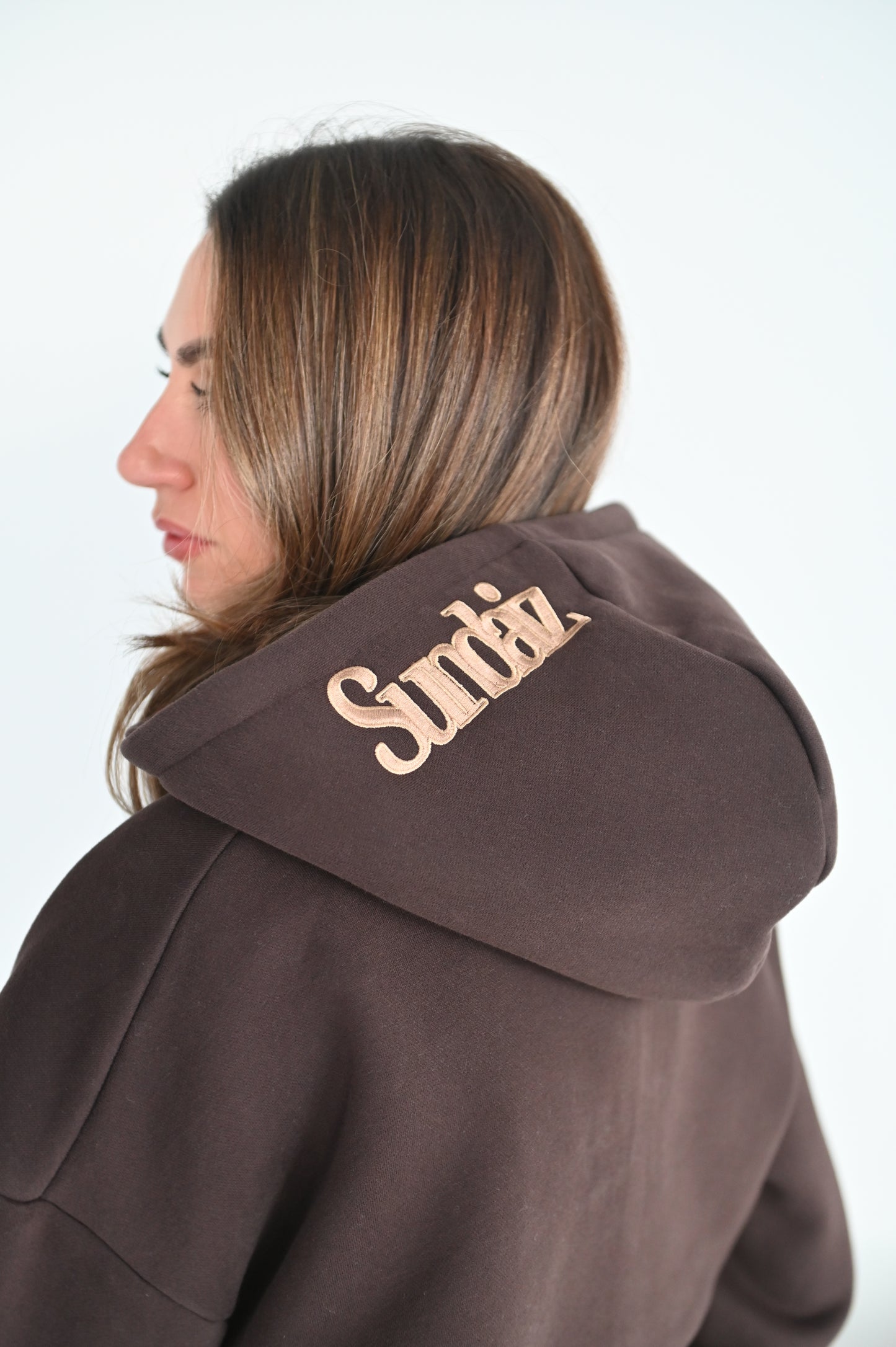 Chocolate Hoodie with zipper. SALE 25% OFF