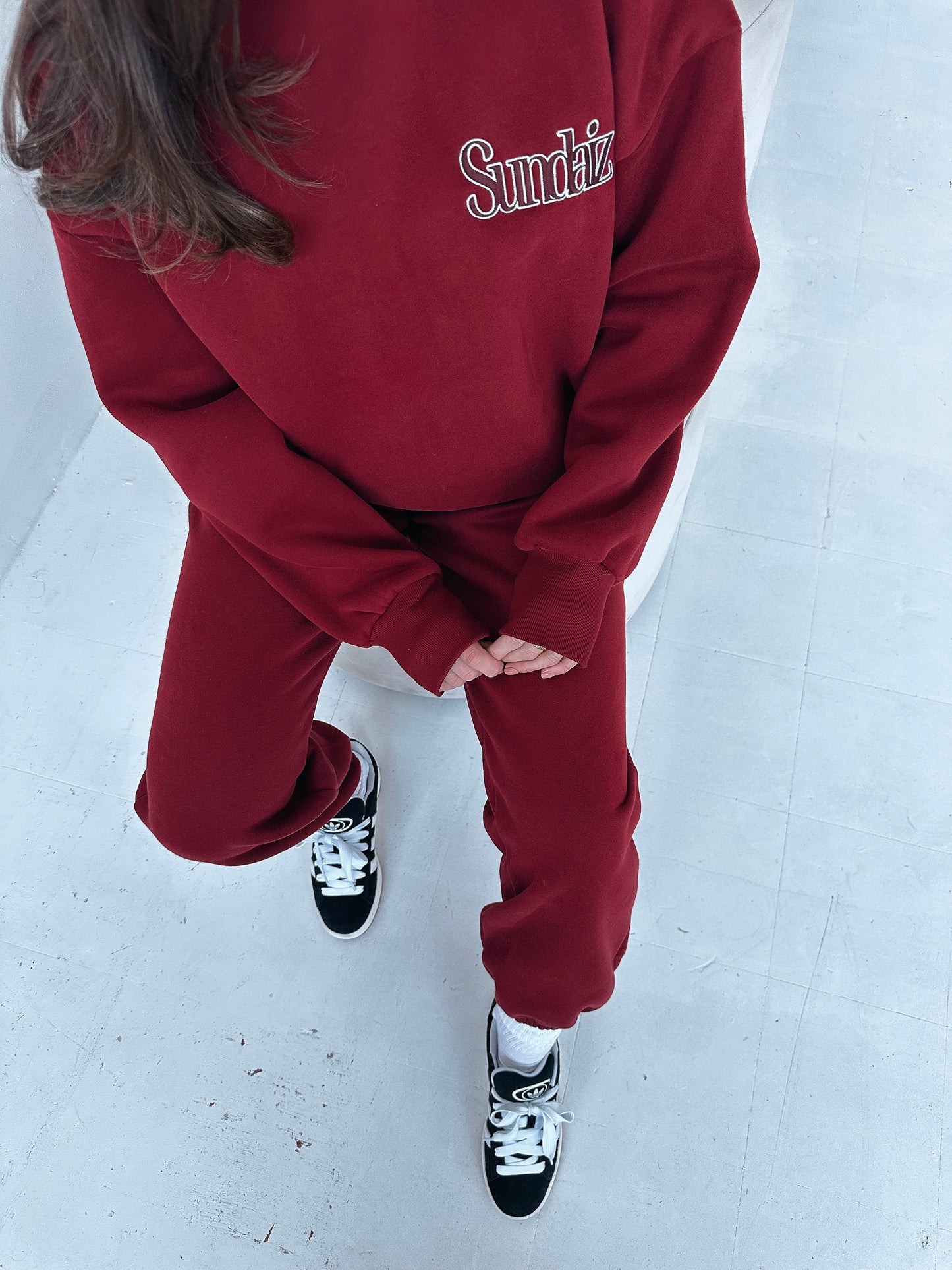 Fleece Joggers in Ruby 40% OFF WAS £32