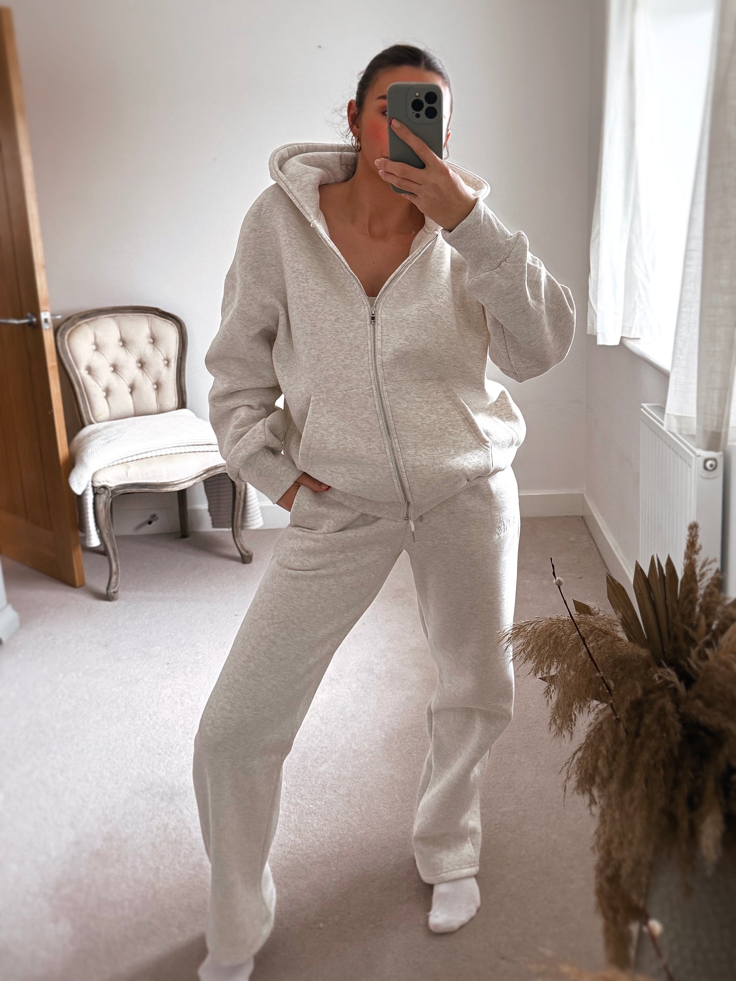 Marl Grey Hoodie with zipper