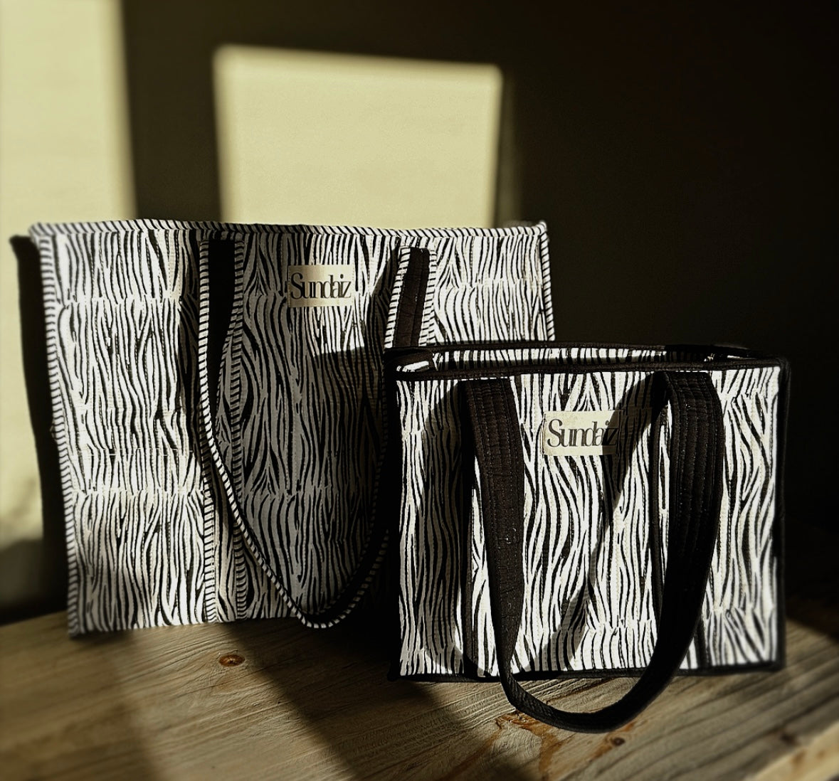Zebra bags.