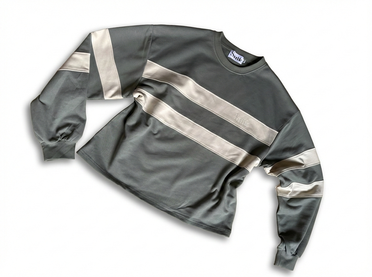Sage french cotton, long sleeve T-shirt