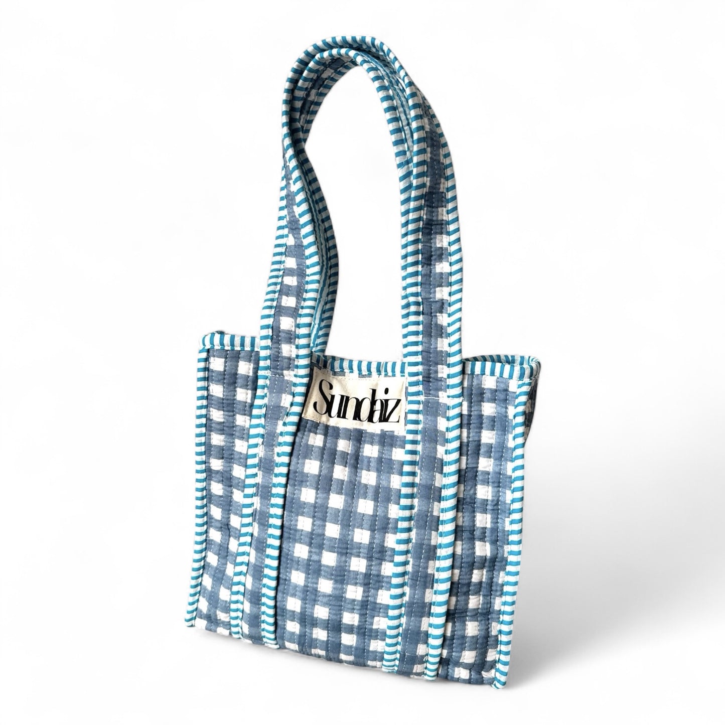 Mini top handle tote bags.