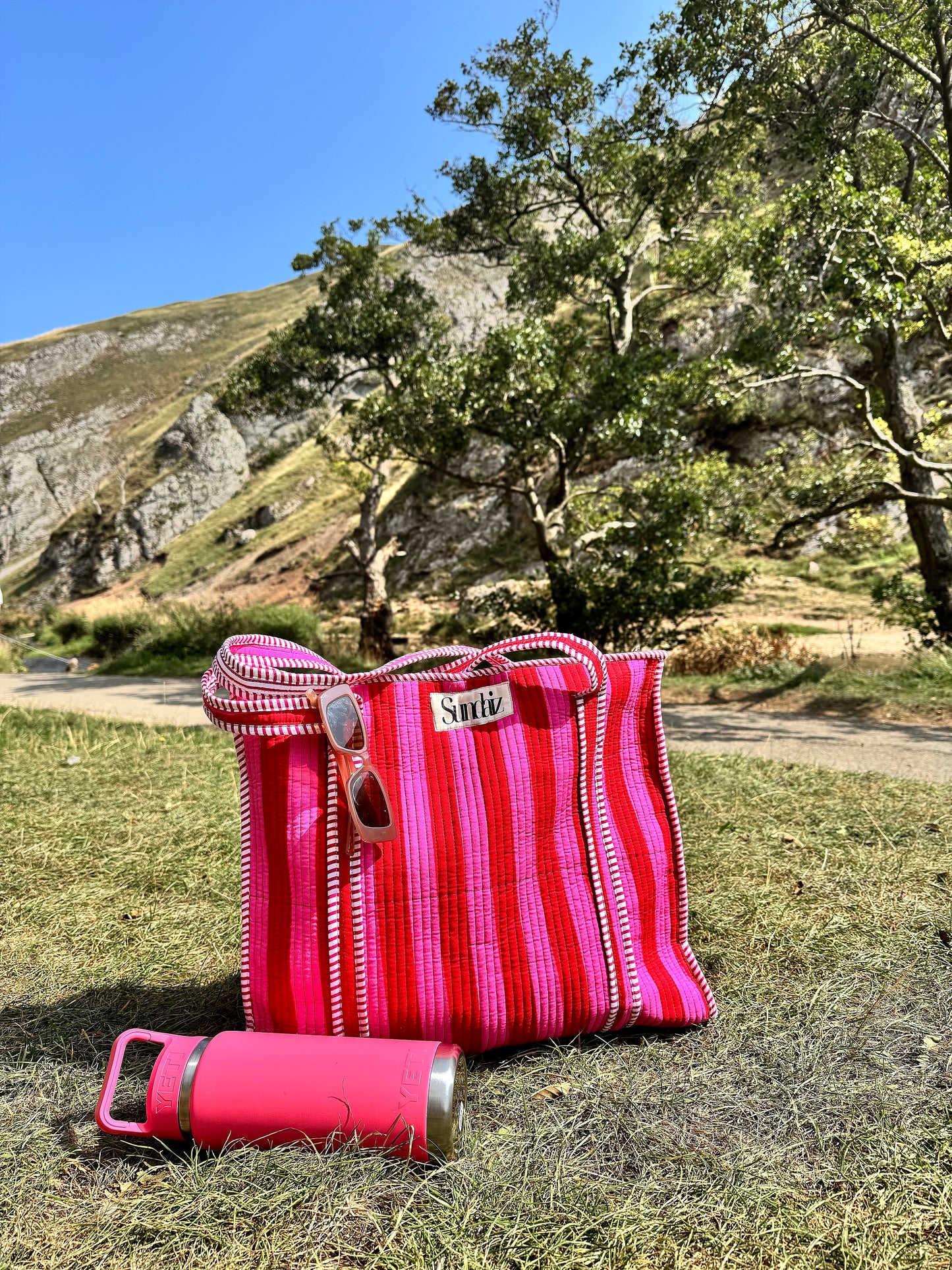 Valentines stripe tote bags.