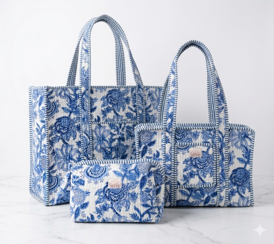 Blue Pottery Totes and Accessories