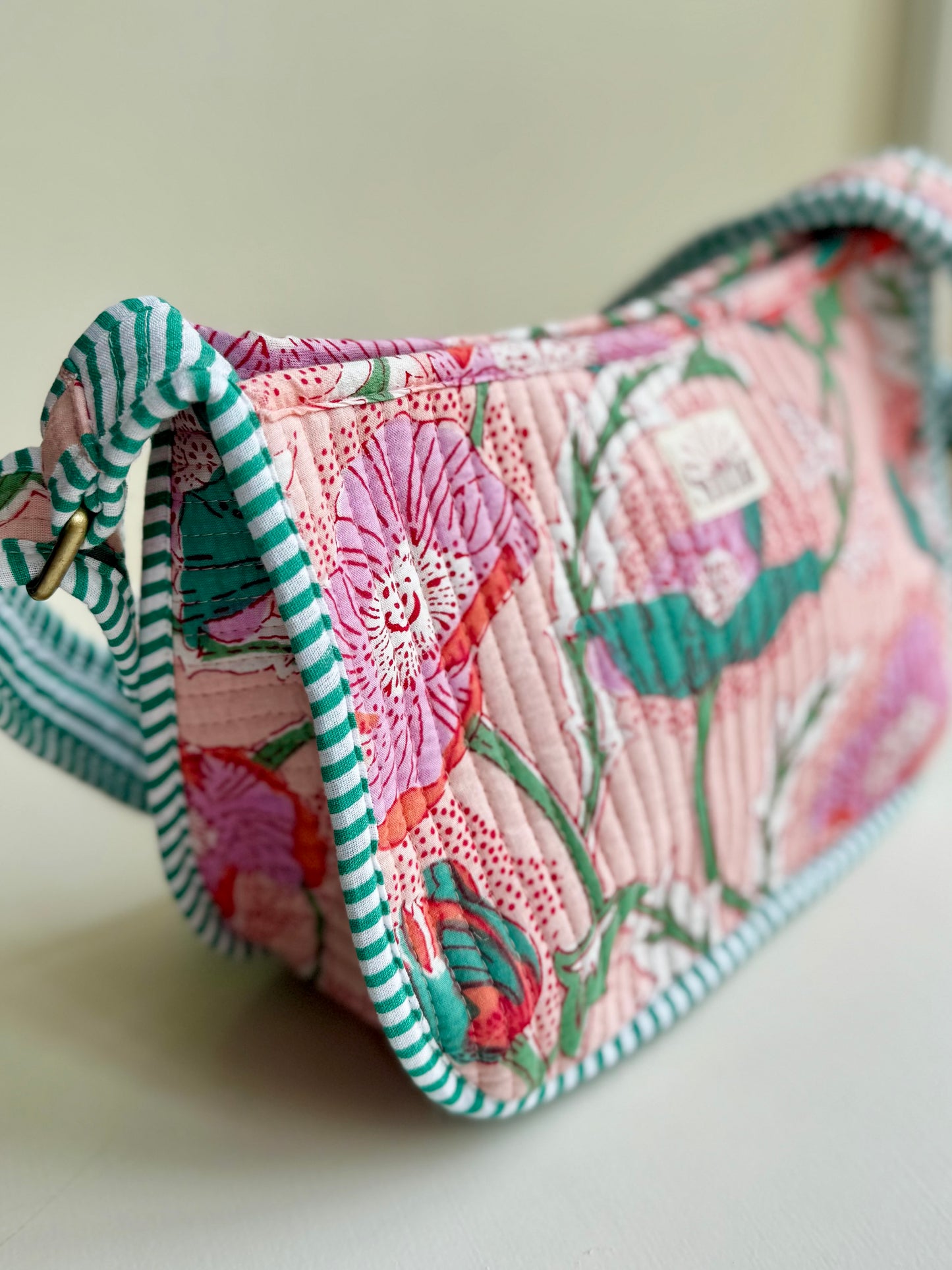 Peach Floral Bags and Accessories