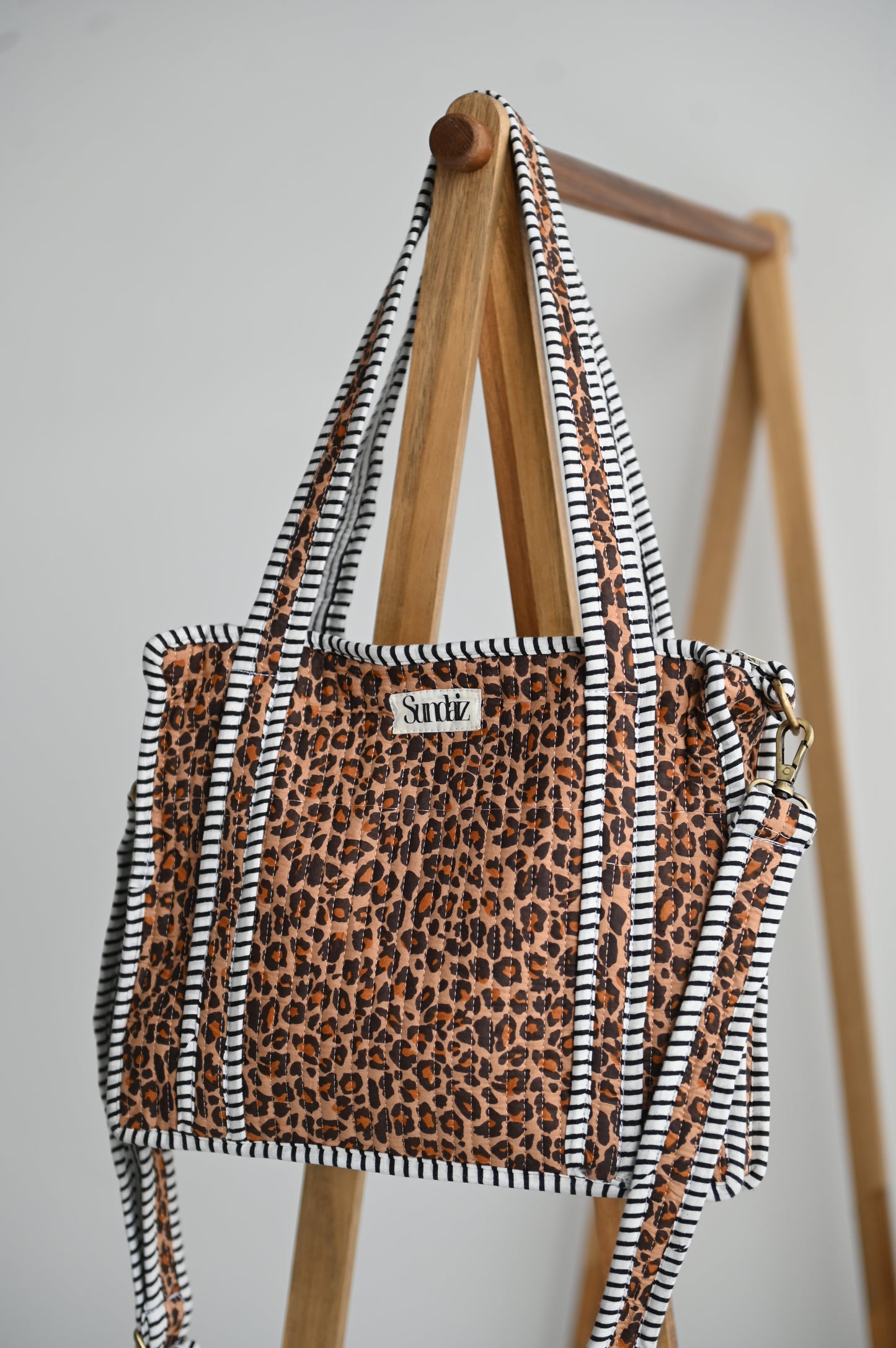 Leopard tote bags.