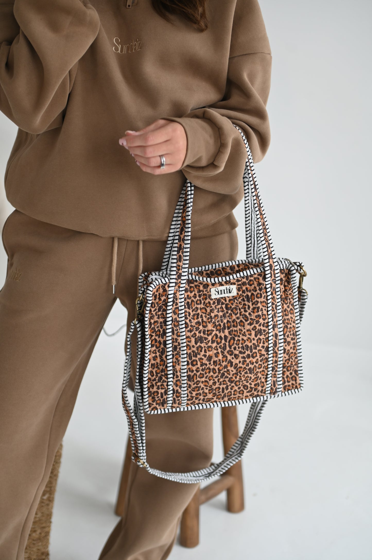 Leopard tote bags.