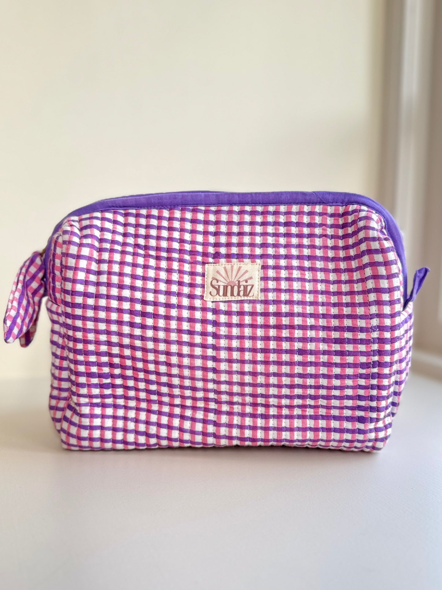 Lilac Gingham Totes and Accessories