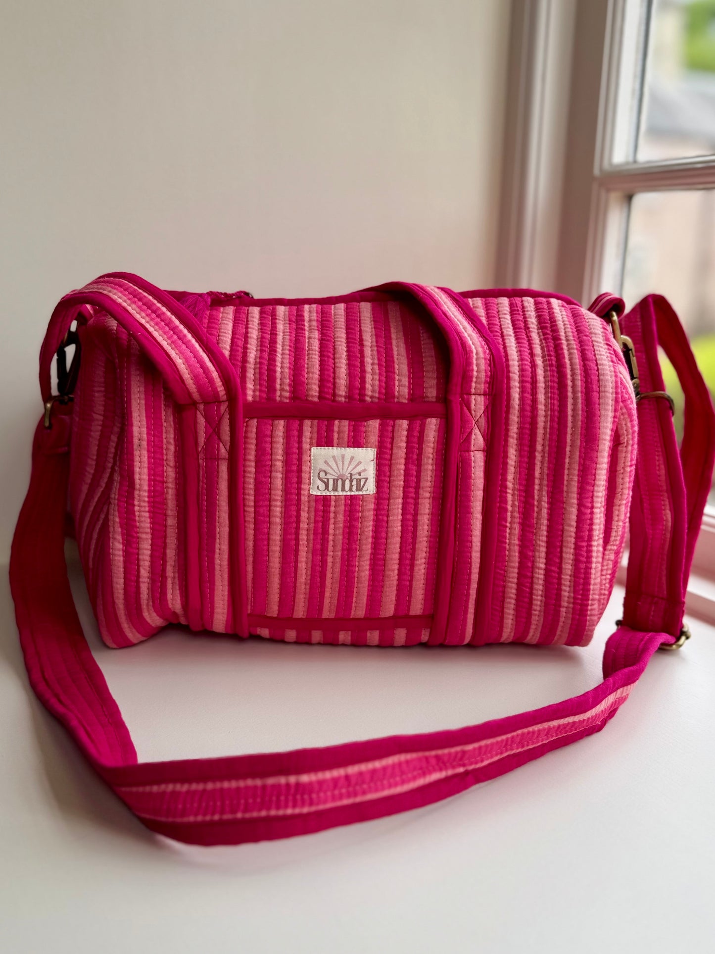 Pink Stripe Totes and Accessories