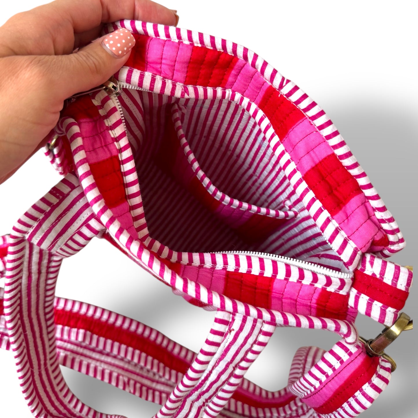 Valentines stripe tote bags.