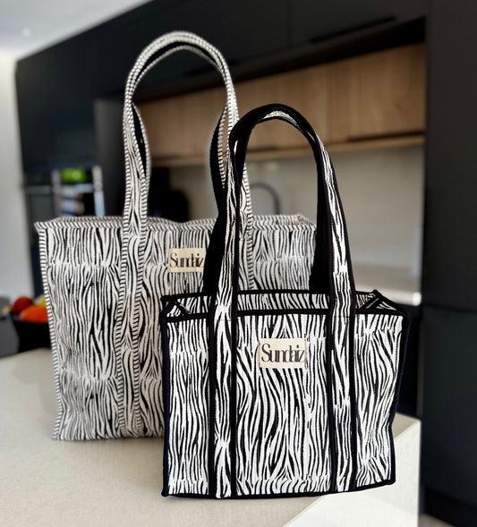 Zebra bags.