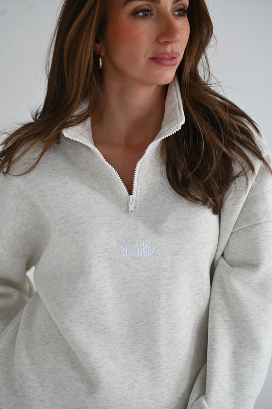 Marl Grey Quarter zip