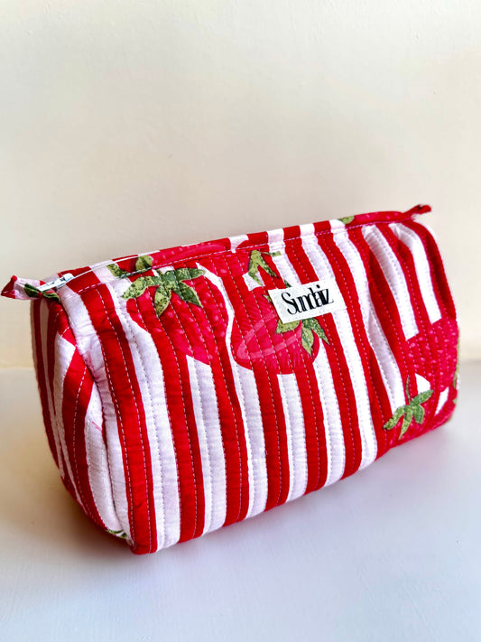 Stewberry Quilted cotton cosmetic bags
