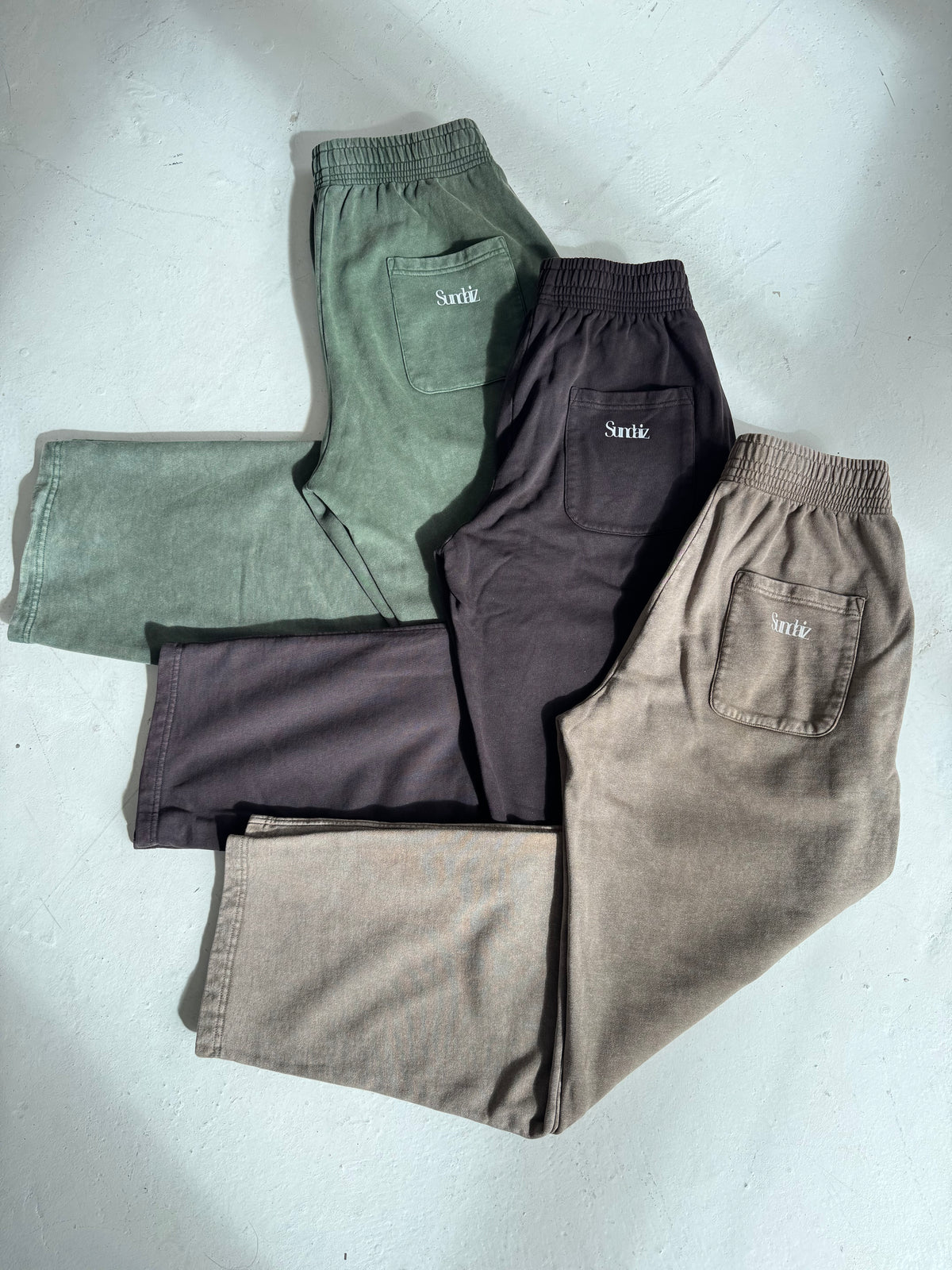 Acid Wash Barrel Leg Pants (Olive)