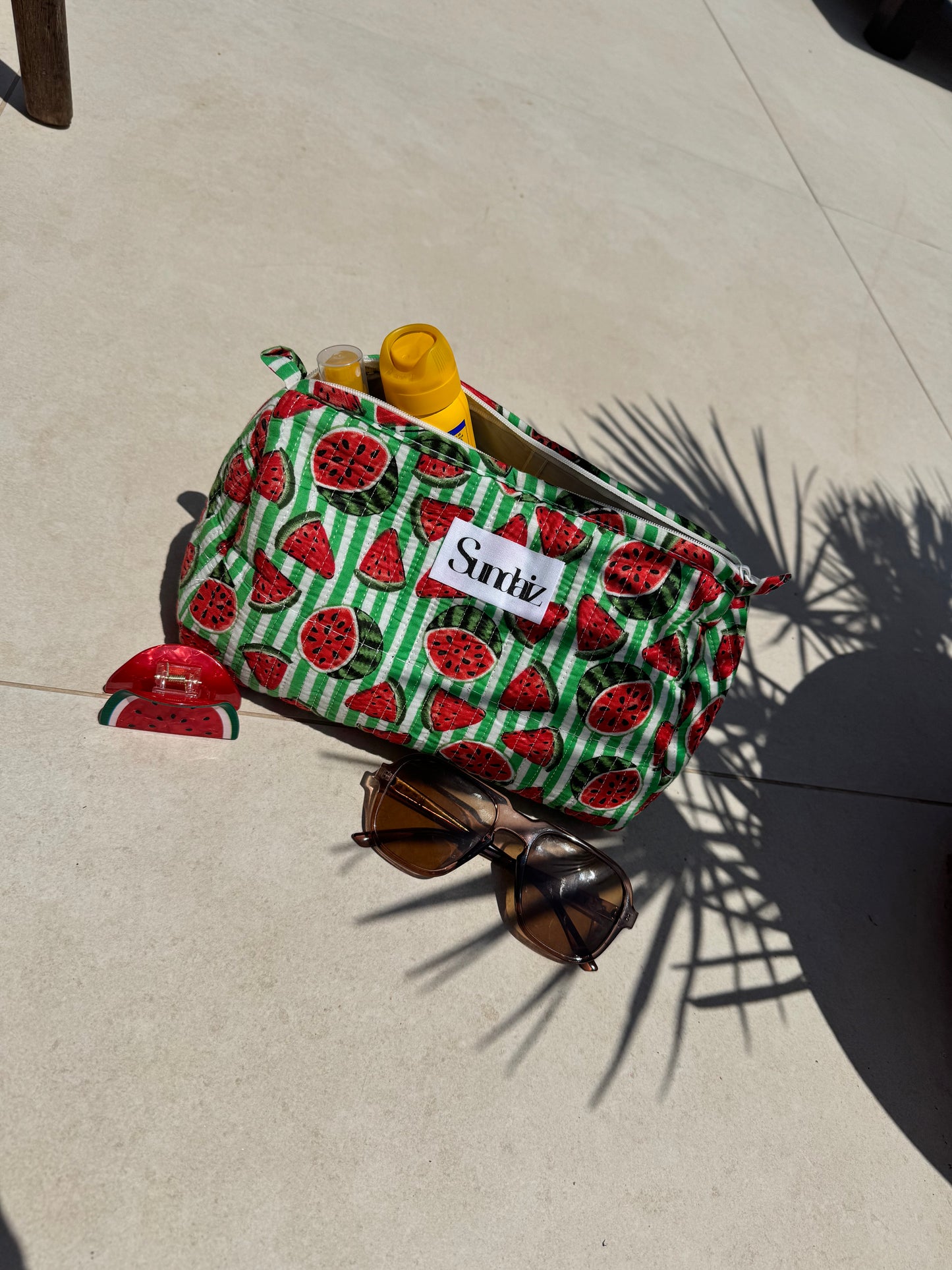 Watermelon Quilted cotton cosmetic bags