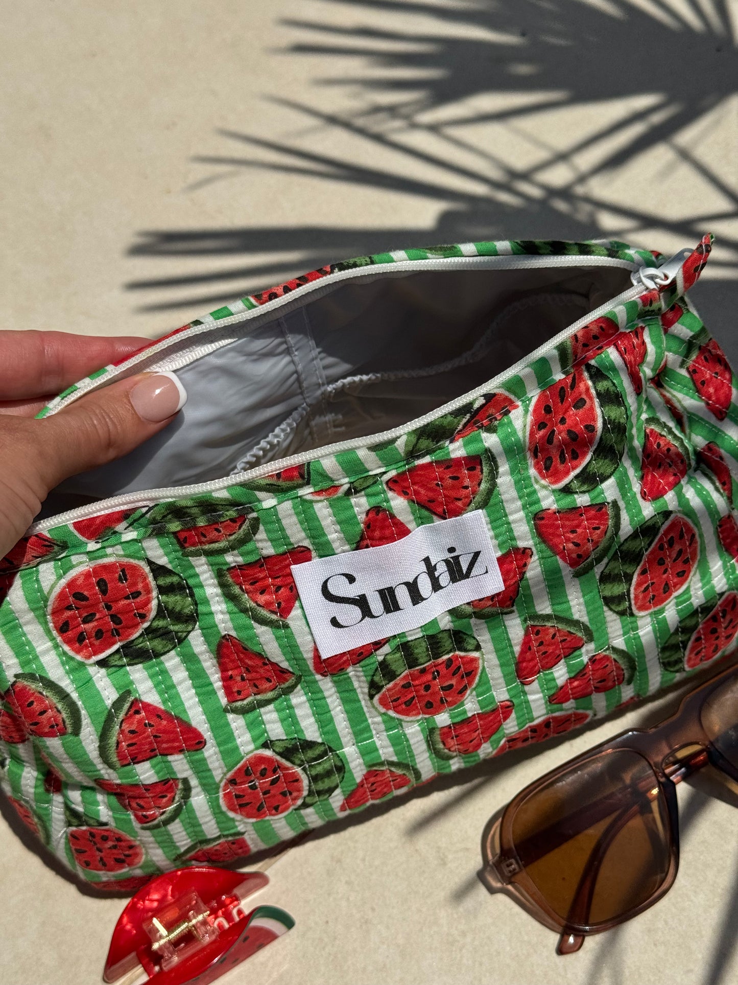 Watermelon Quilted cotton cosmetic bags