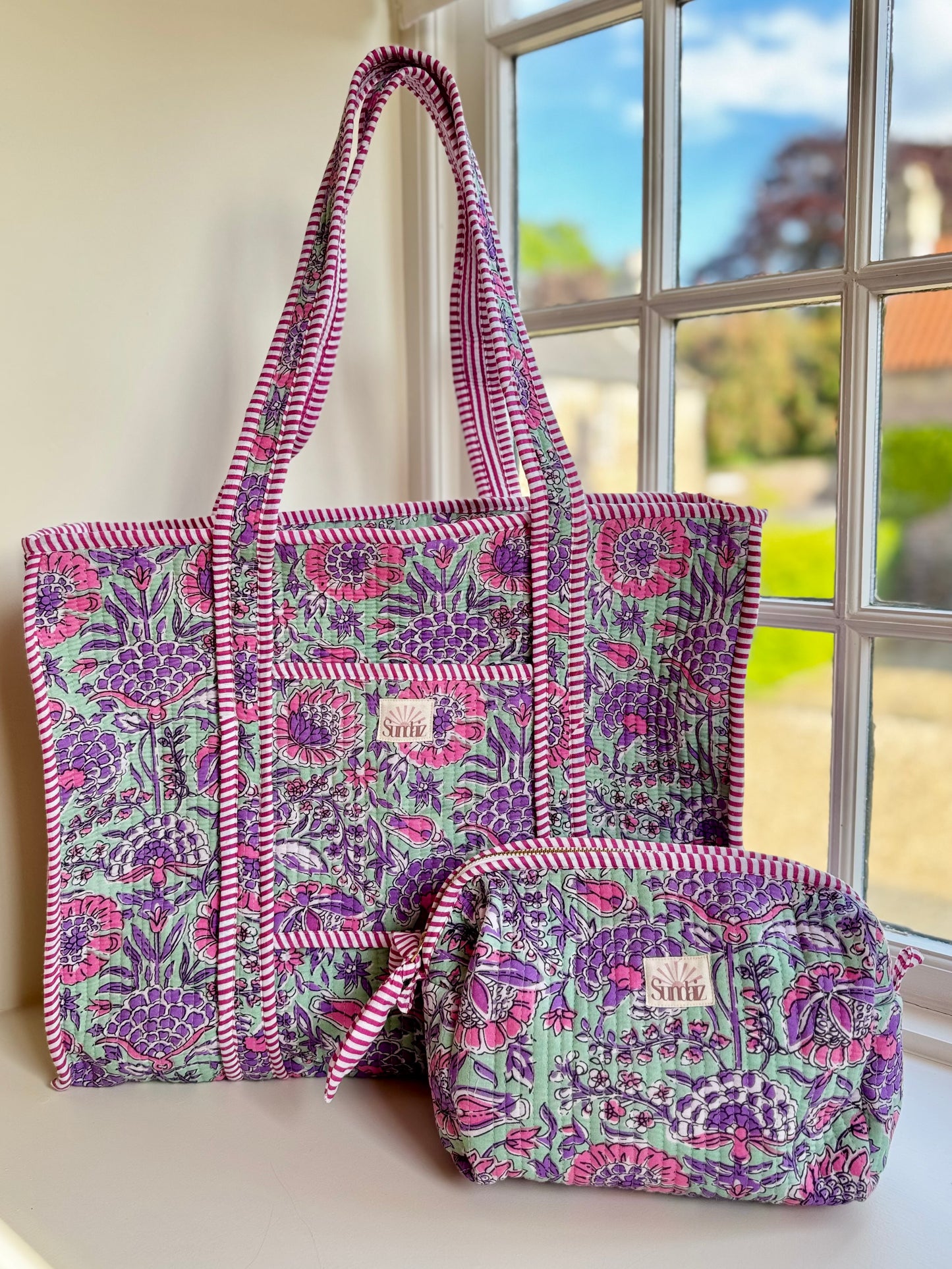 Plum & Sage Floral Totes and Accessories