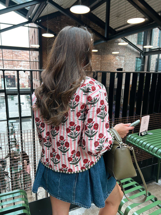 Rose quilted cotton jacket