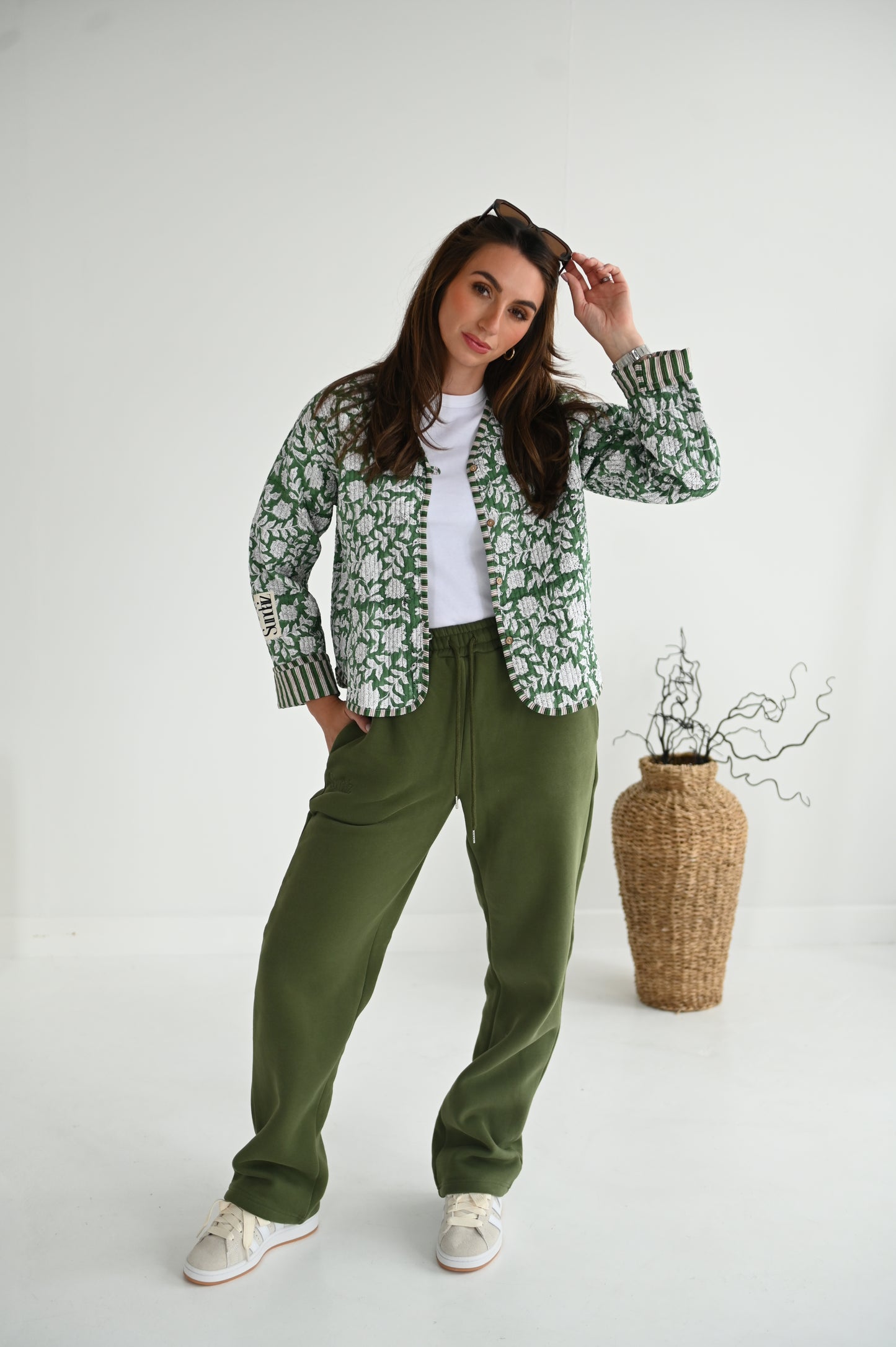 Sage quilted cotton jacket