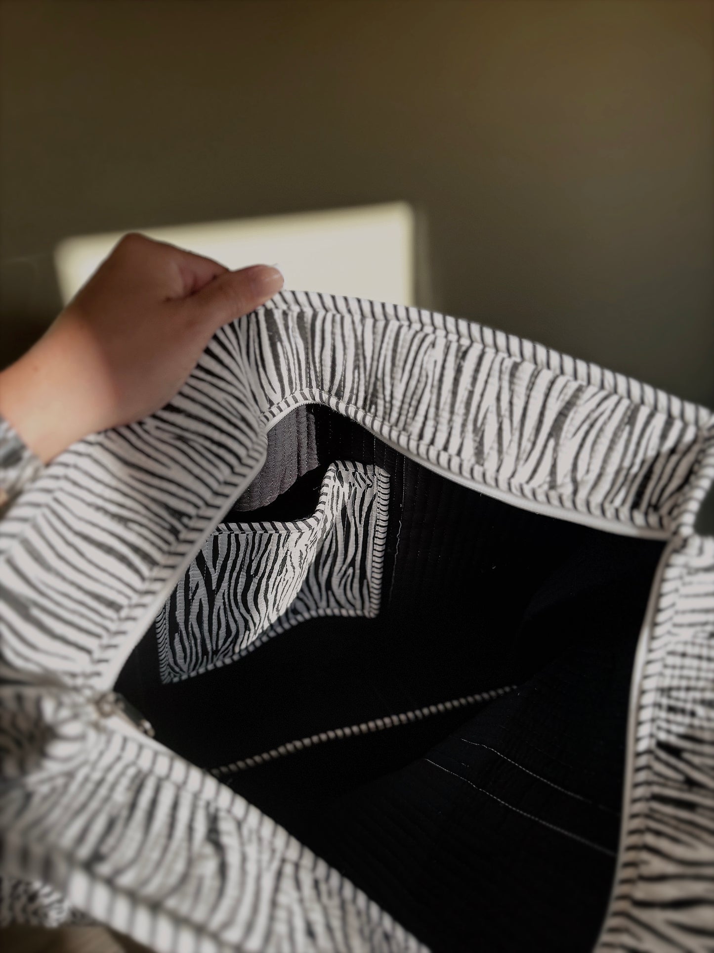 Zebra bags.