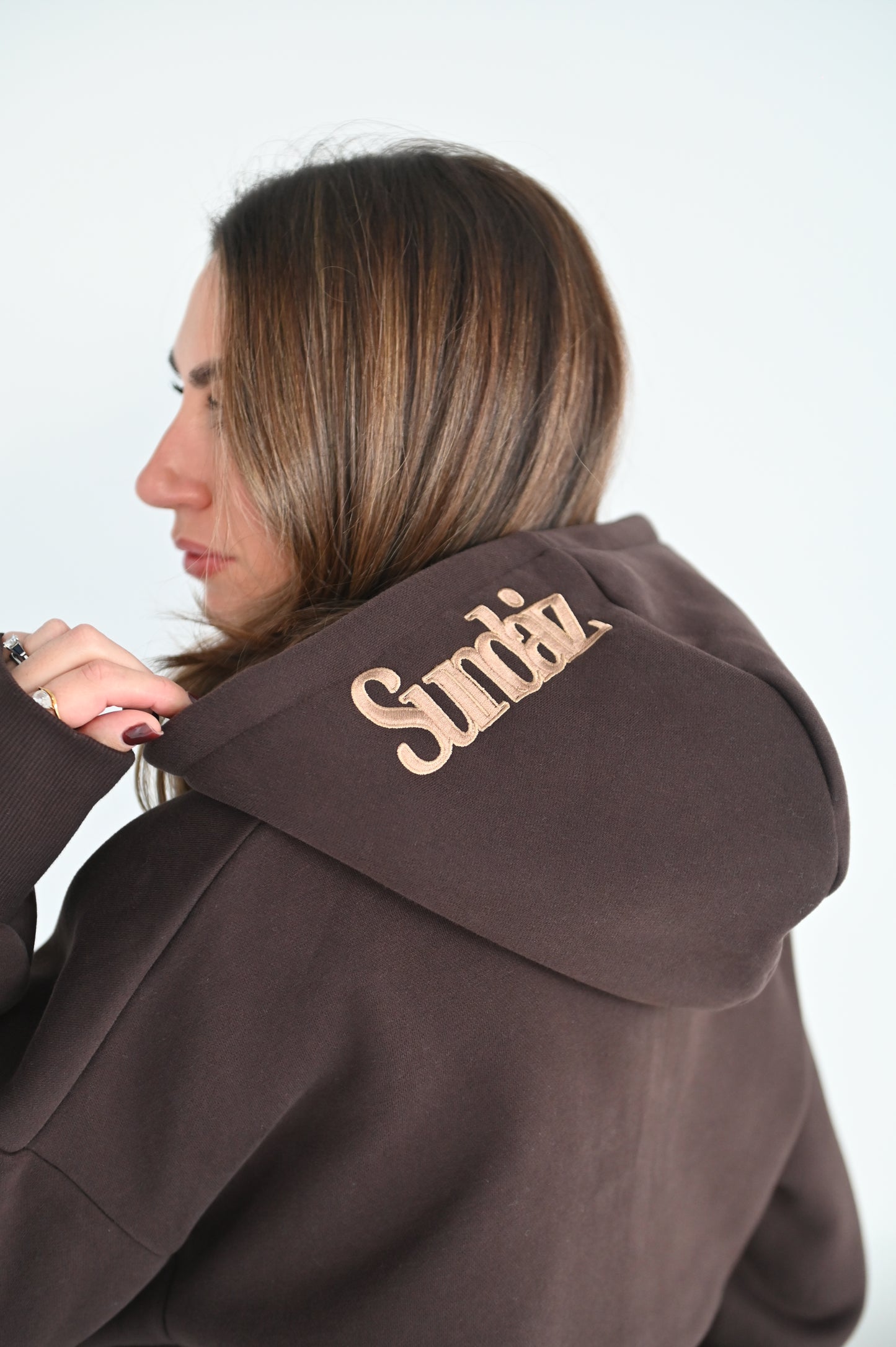 Chocolate Hoodie with zipper. SALE 25% OFF