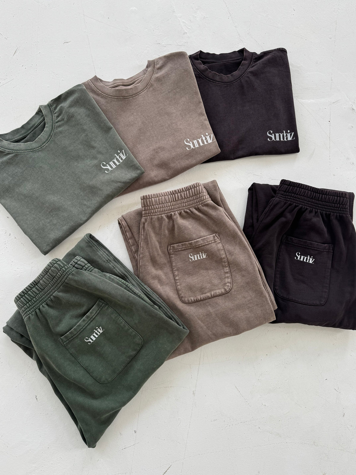 Acid Wash Barrel Leg Pants (Olive)