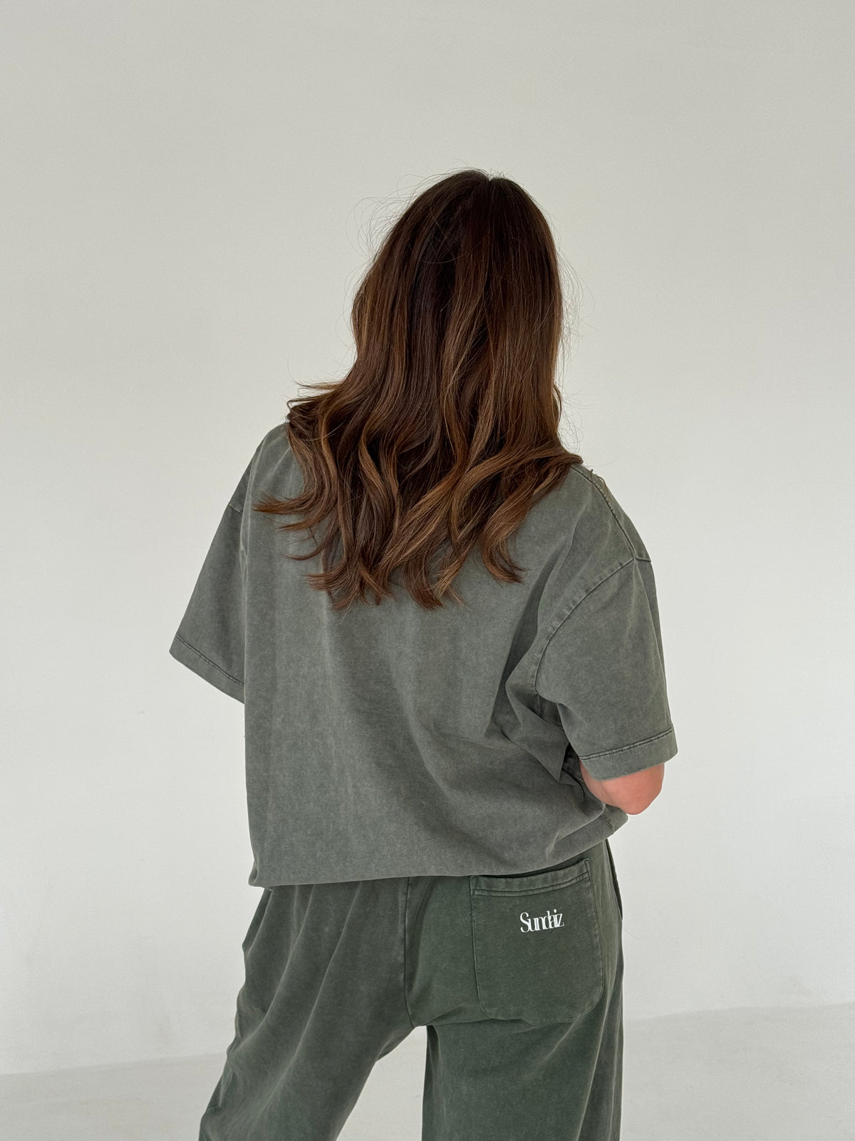 Acid Wash Oversized T-shirt (Olive)