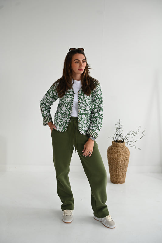 Sage quilted cotton jacket