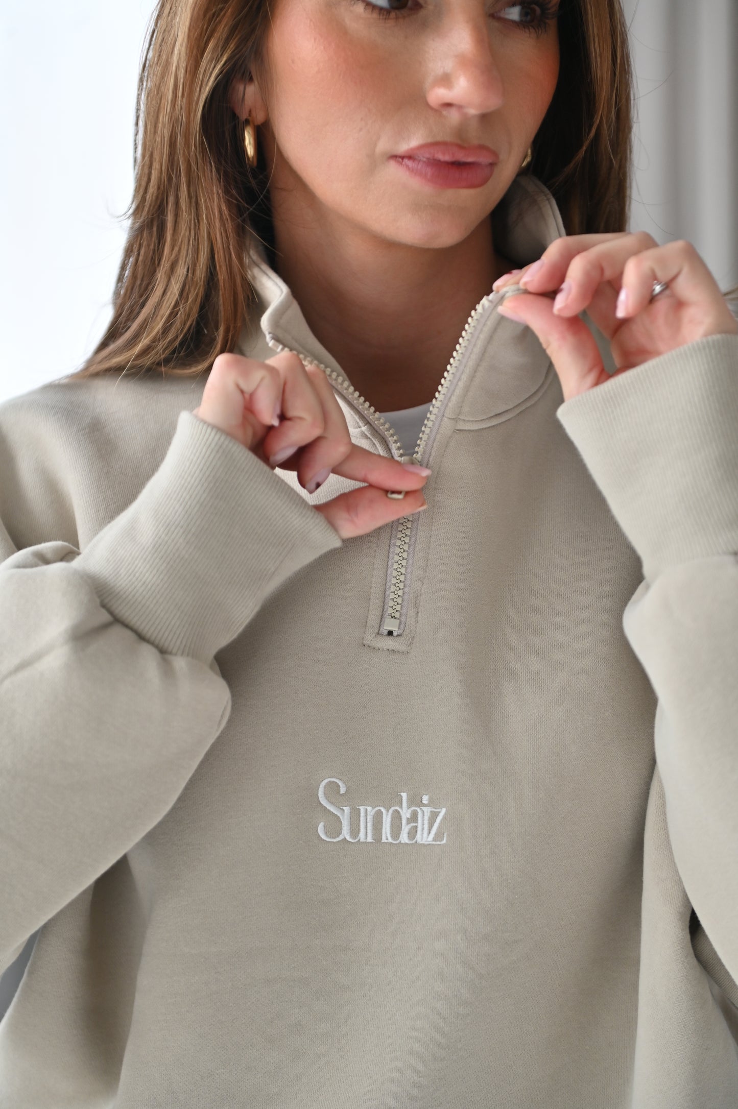 STONE Quarter zip.