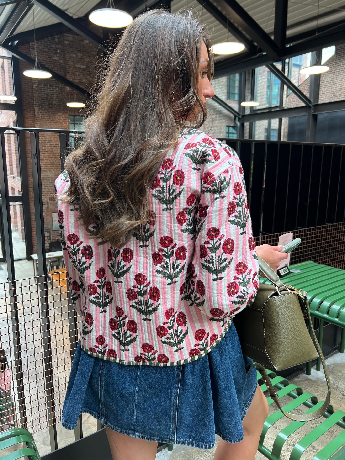 Rose quilted cotton jacket