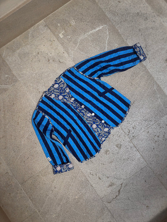 Blue stripe quilted cotton jacket 40% OFF was £38
