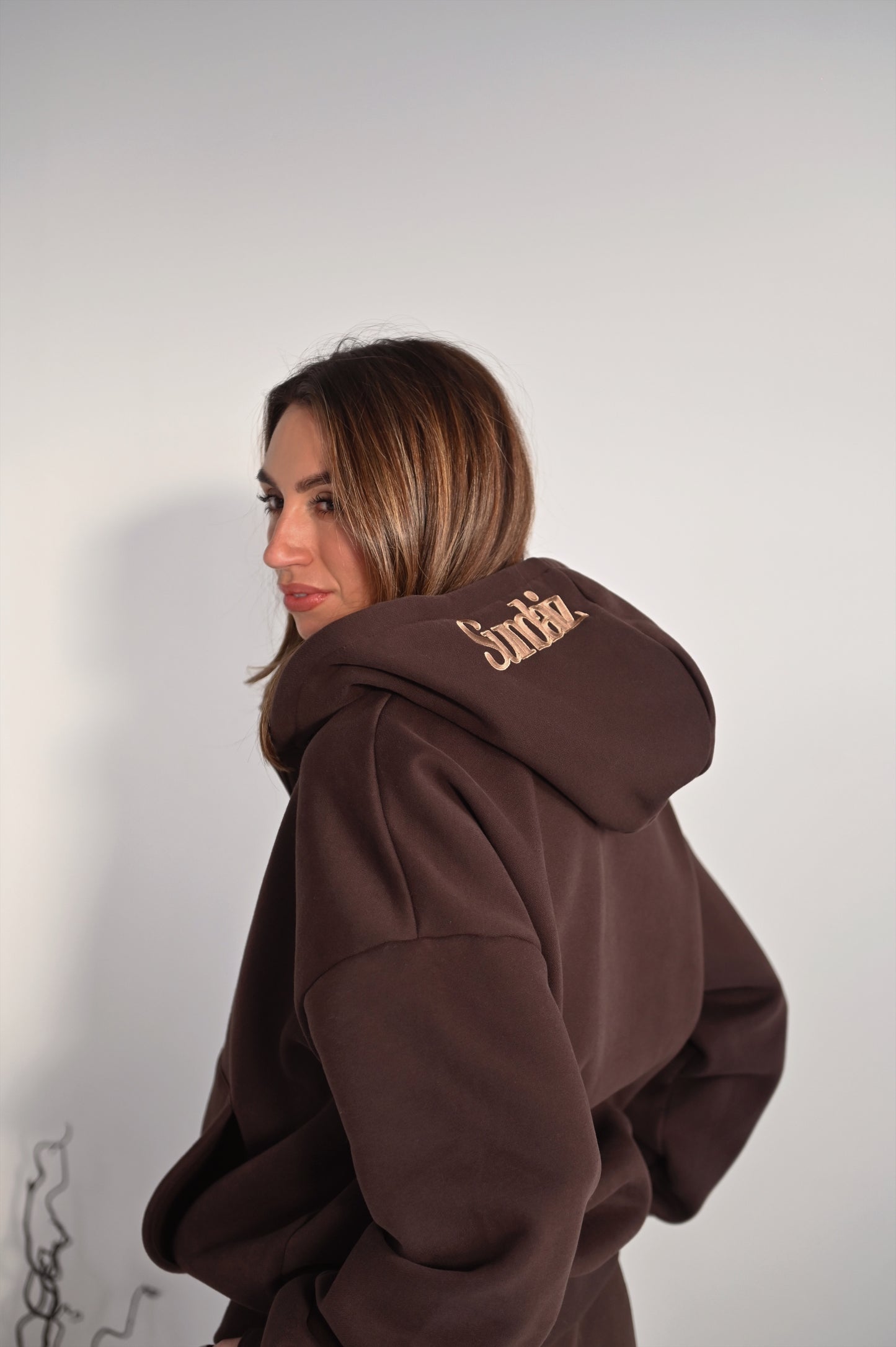 Chocolate Hoodie with zipper. SALE 25% OFF