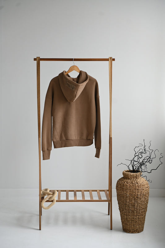 MOCHA Hoodie with zipper.
