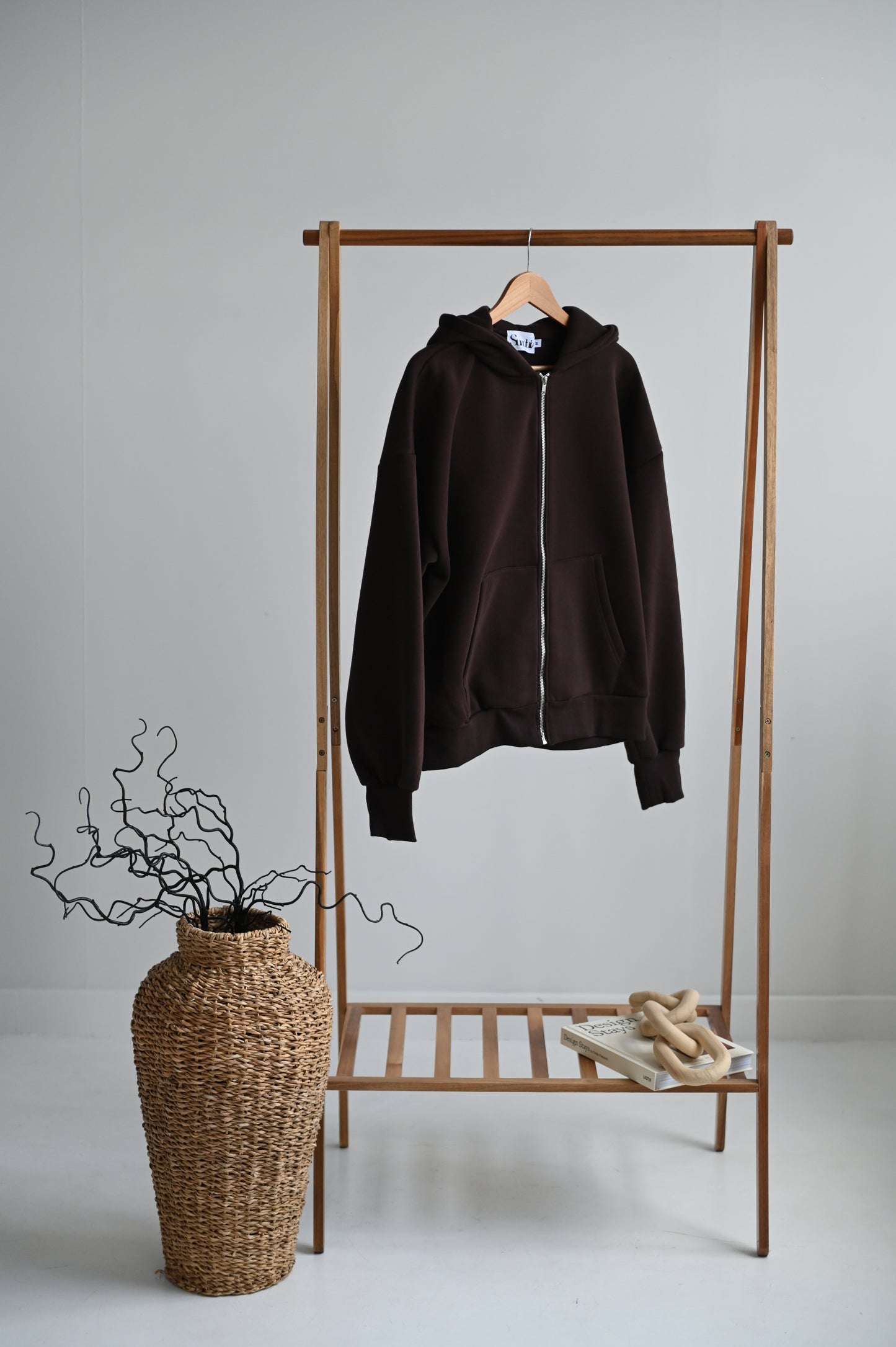 Chocolate Hoodie with zipper. SALE 25% OFF