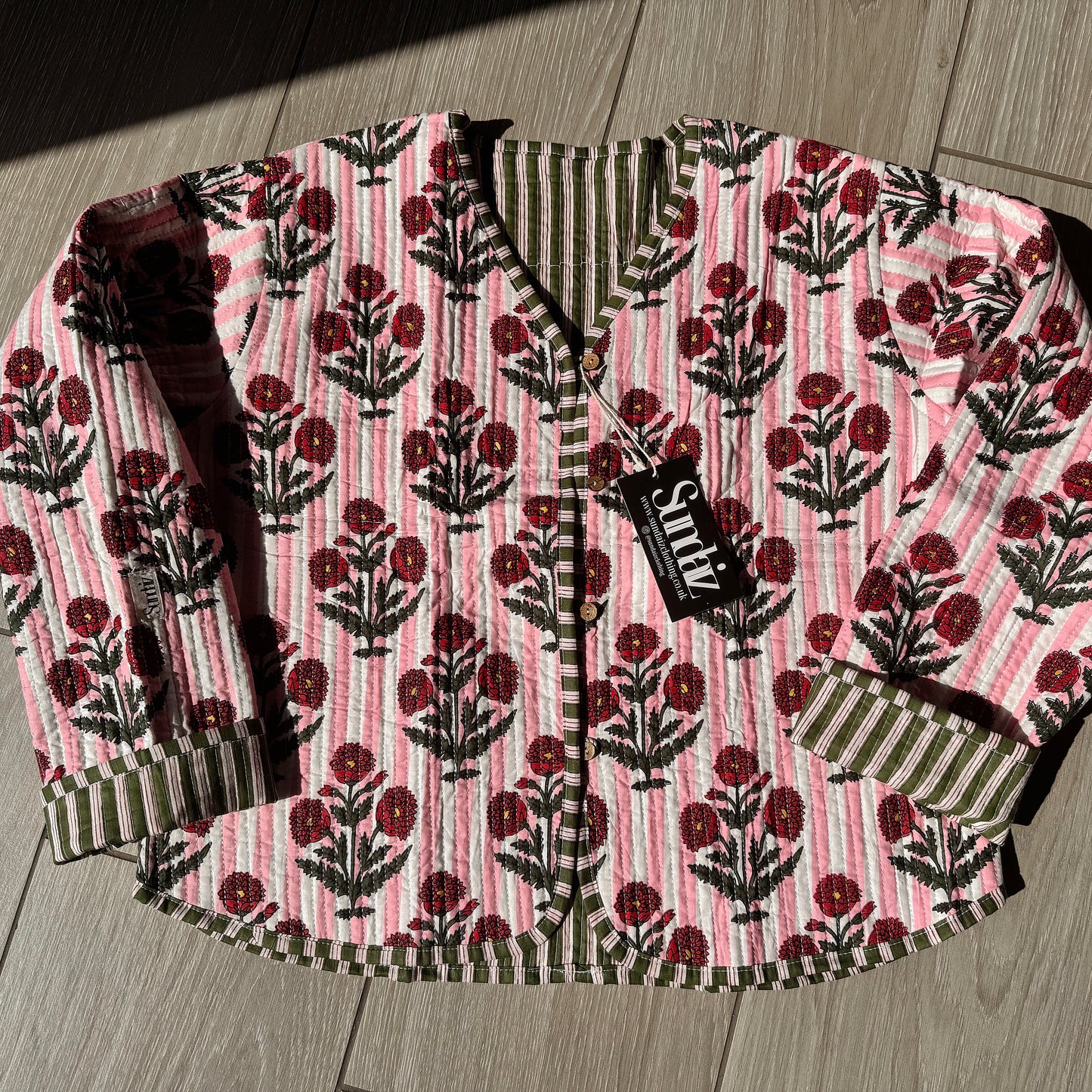 Rose quilted cotton jacket