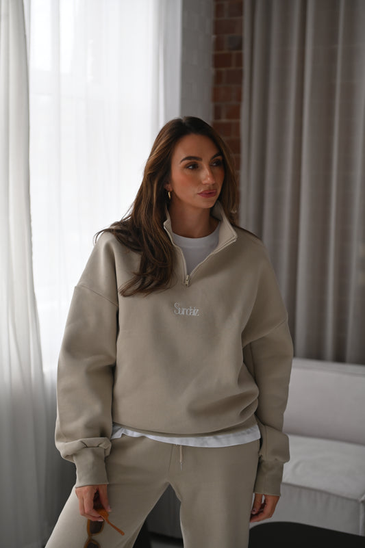 STONE Quarter zip.