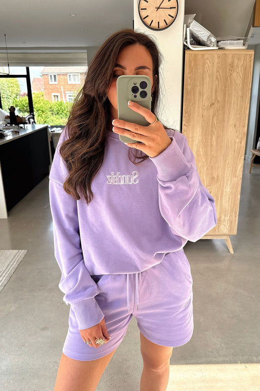 Purple french cotton sweatshirt SALE