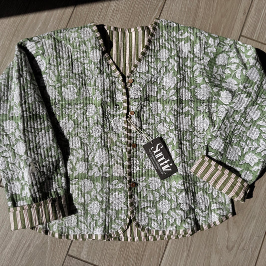 Sage quilted cotton jacket