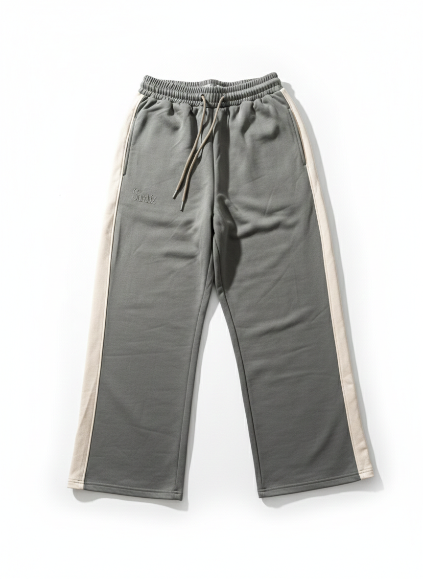 Sage french cotton, straight leg pants.