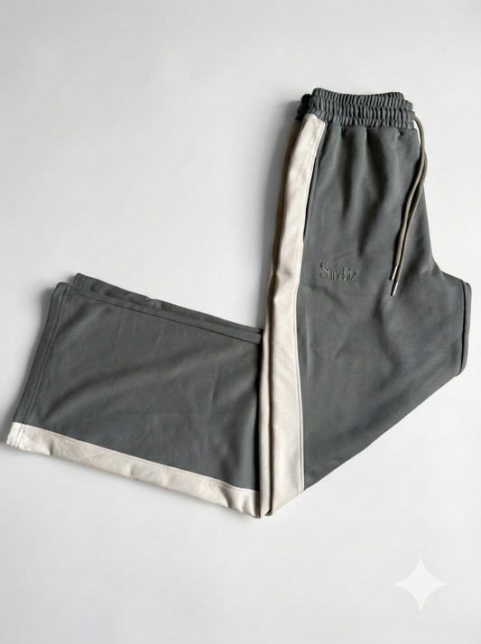 Sage french cotton, straight leg pants.