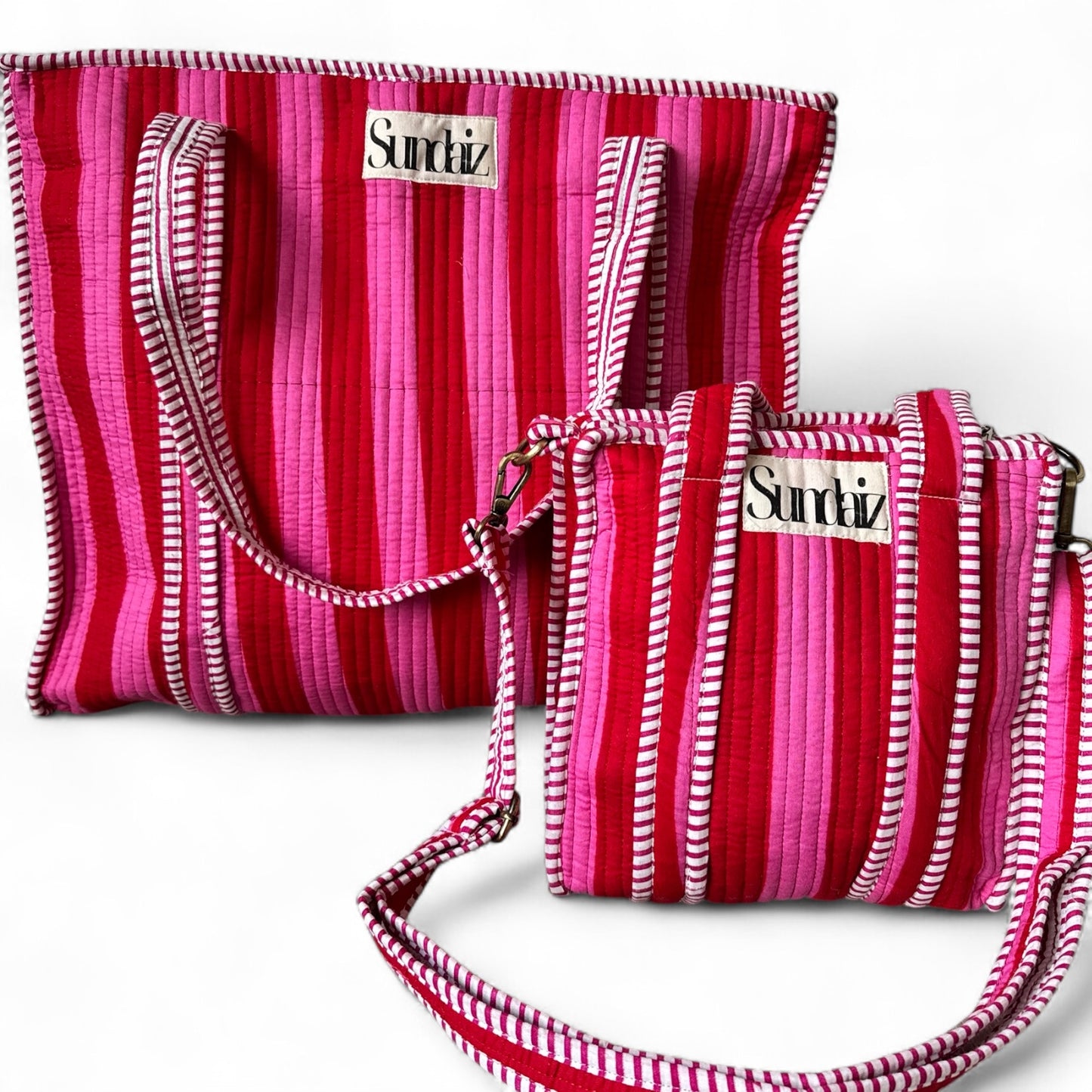 Valentines stripe tote bags.