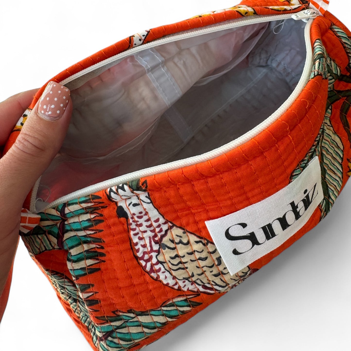 Tropical Quilted cotton cosmetic bags
