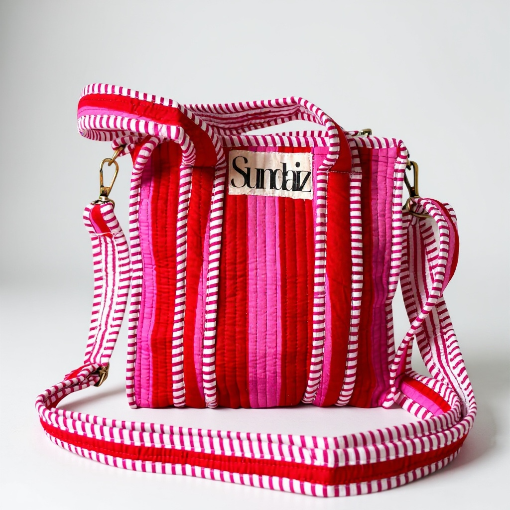 Valentines stripe tote bags.